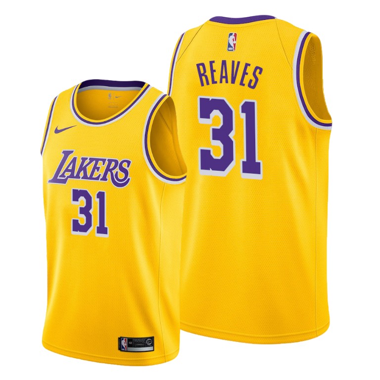 Men's Los Angeles Lakers Austin Reaves #31 NBA 2021 Draft Icon Edition Gold Basketball Jersey JCV2183PE